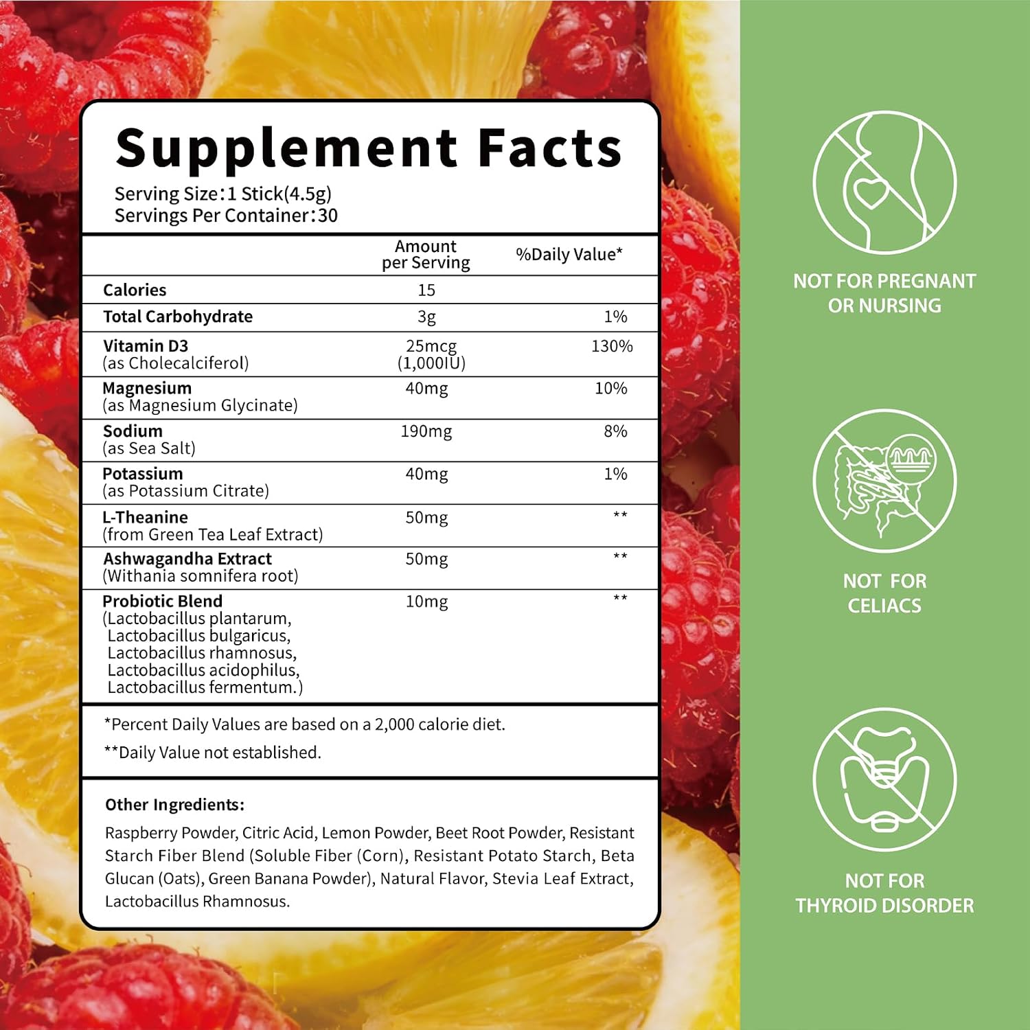 Detalle 2 de Loroc'e UltraGut GLP-1 Booster Fiber Drink, Raspberry Lemonade, 30 Servings