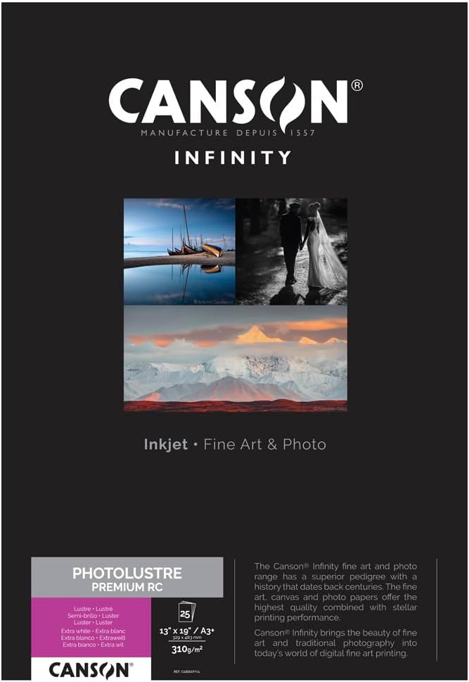 Detalle 2 de Canson Infinity Photo Lustre Premium RC 310 g/m², A3×25 – Carta fotografica di alta gamma