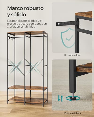 Thumbnail 3 de SONGMICS Armario Plegable Portátil con Barras y Estantes