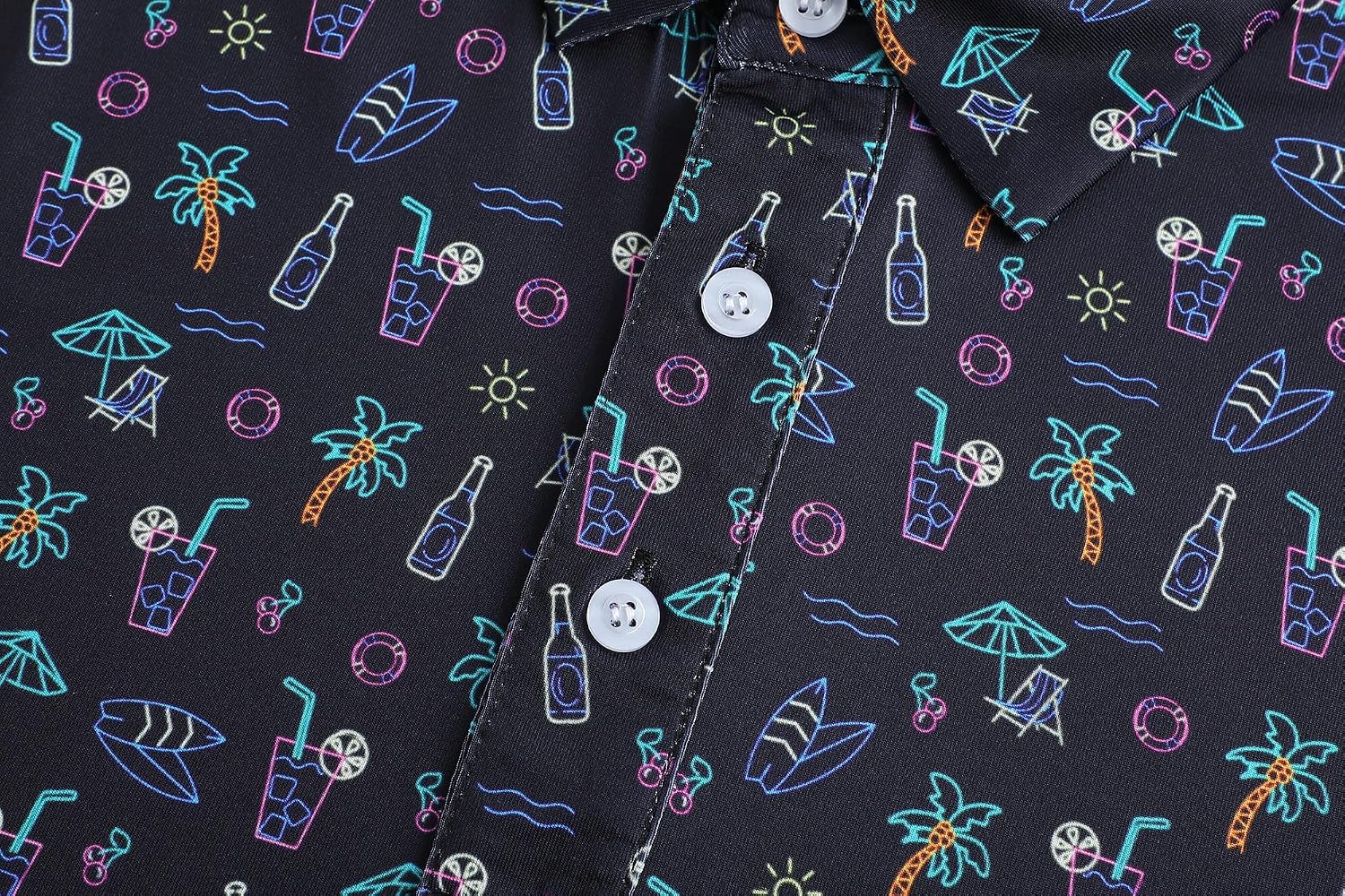 Detalle de Men's Golf Polo Shirt in Polyester Spandex
