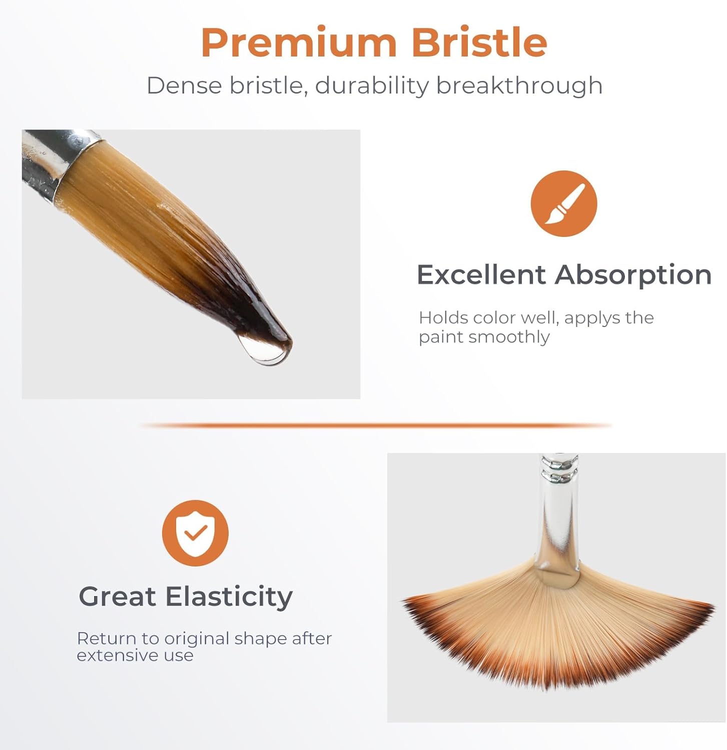Detalle de Nicpro 30pcs Paint Brush Set — Professional Nylon Brushes with Roll-Up Case