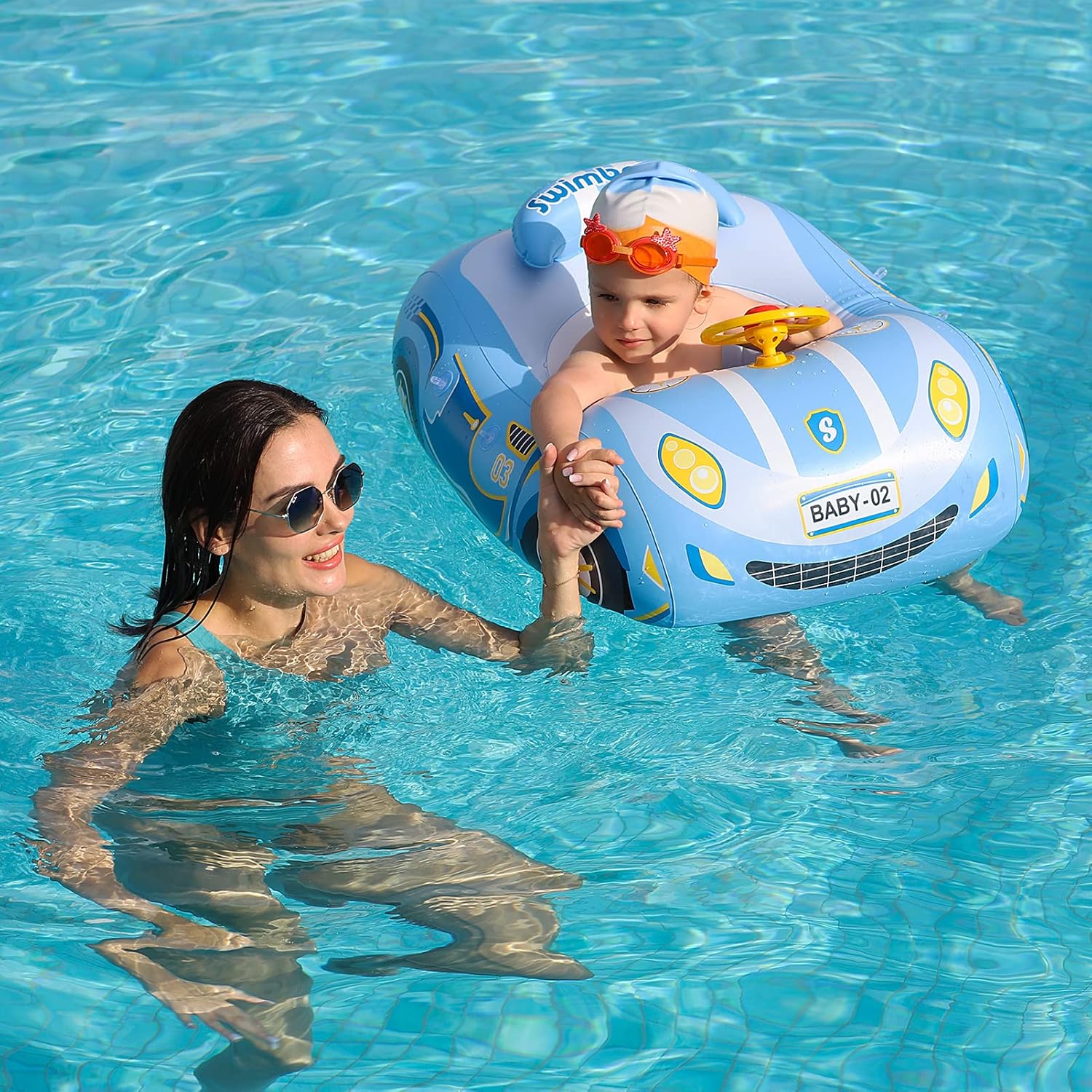Thumbnail 3 de Swimbobo Toddler Pool Float with Seat – Car Boat Inflatable Ride-on