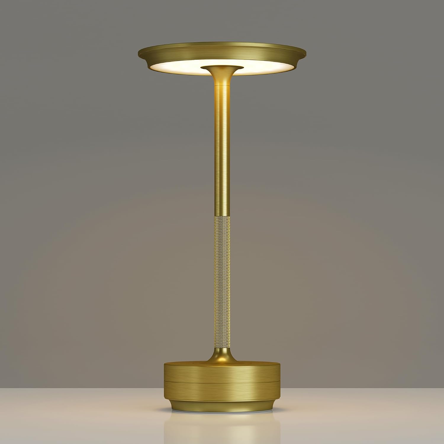Detalle de TBBGA T106C Cordless Table Lamp, Gold, Rechargeable with 3-Color Dimming
