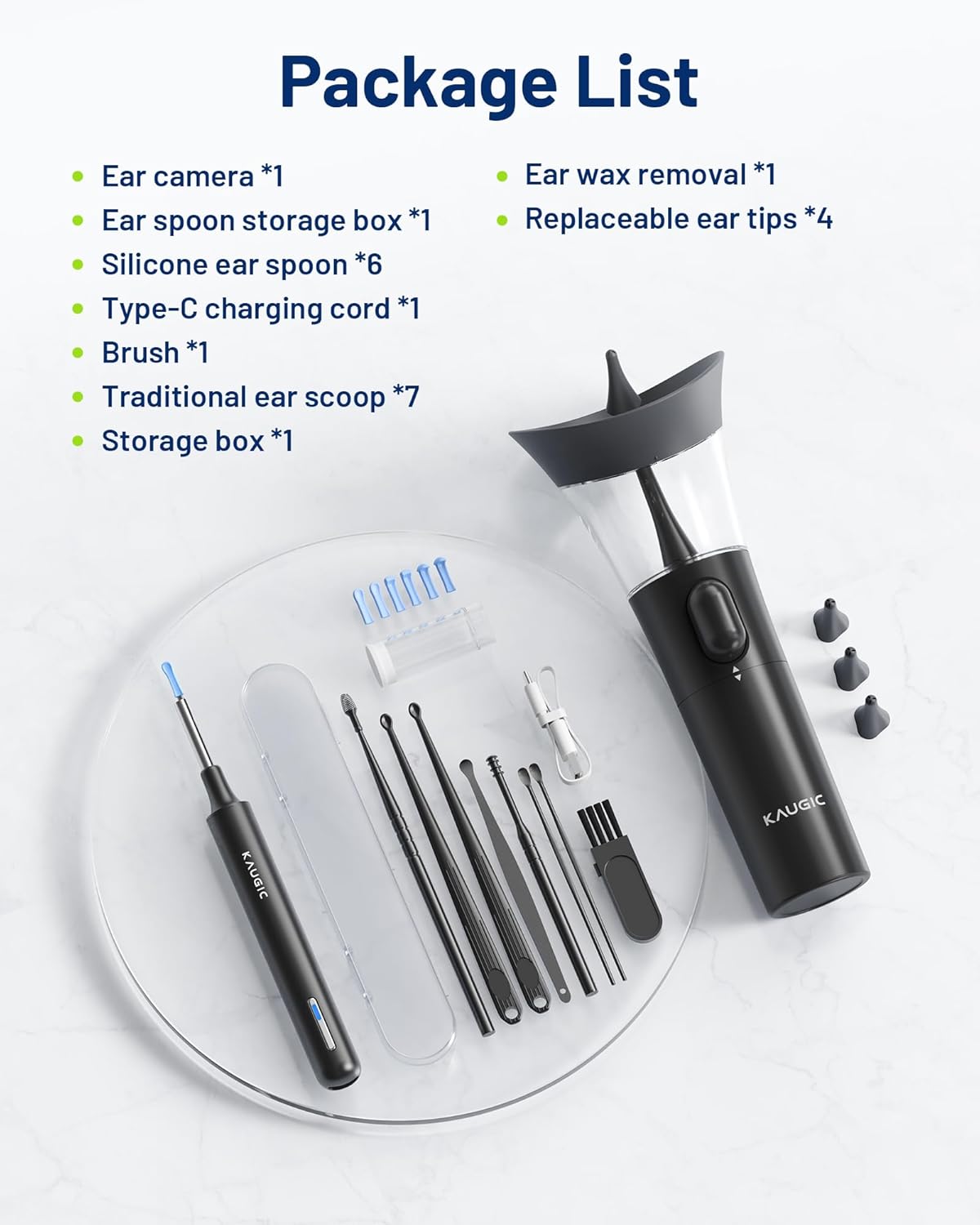 Thumbnail 6 de KAUGIC Ear Wax Removal: One-Hand Manual Ear Cleaner with Camera – Safe Home Ear Care Kit