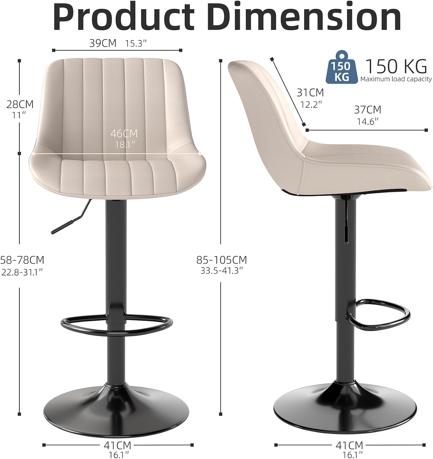 Thumbnail 1 de Youhauchair Bar Stools Set of 3