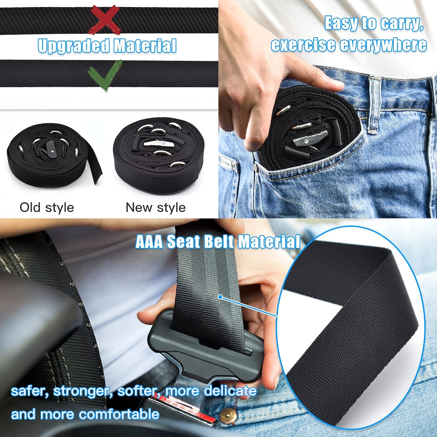 Detalle de Brebebe Door Anchor Strap for Resistance Bands (Multi-Point, Punch-Free Installation)