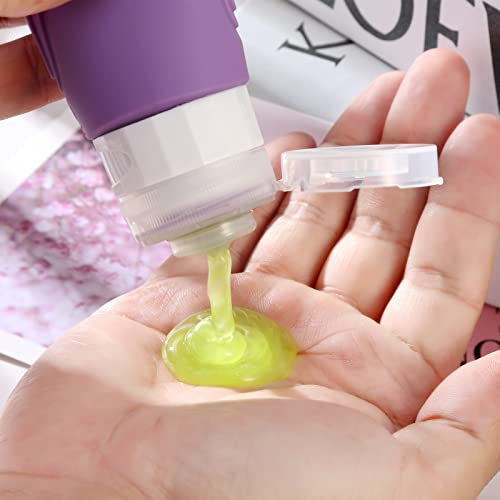 Detalle de Mrsdry Travel Bottle Set: 90ml Silicone, Leak-Proof, BPA-Free, TSA-Approved (4 Pack)