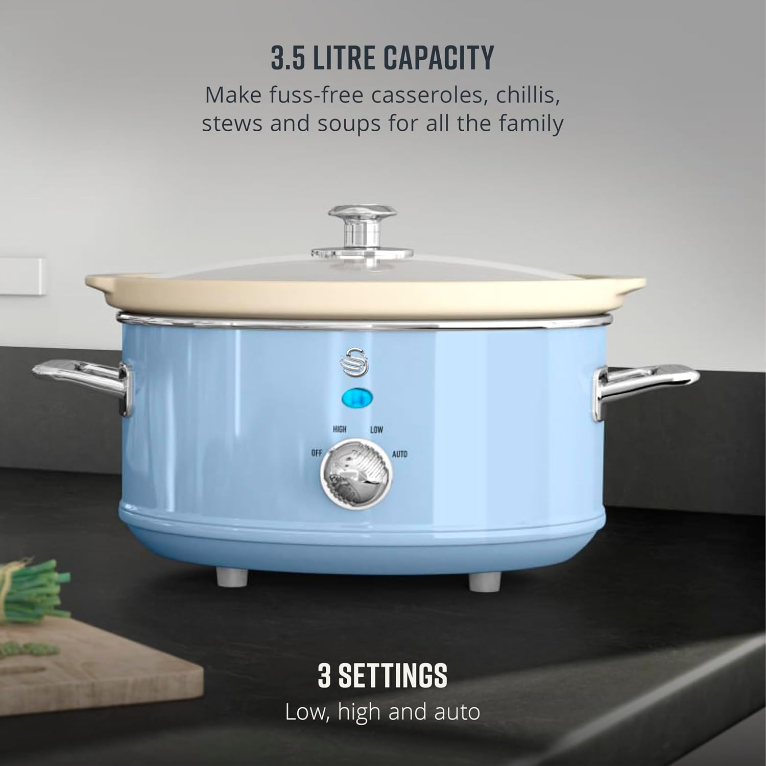 Detalle 2 de Swan SF17021BLN Retro Slow Cooker 3.5L