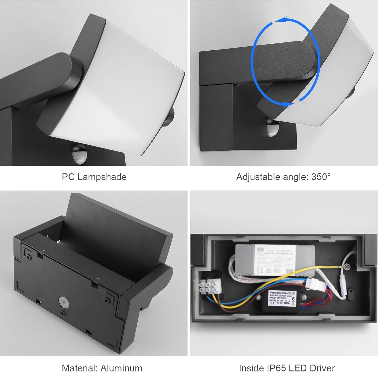 Detalle 2 de Klighten 24W Applique Extérieur avec Détecteur de Mouvement