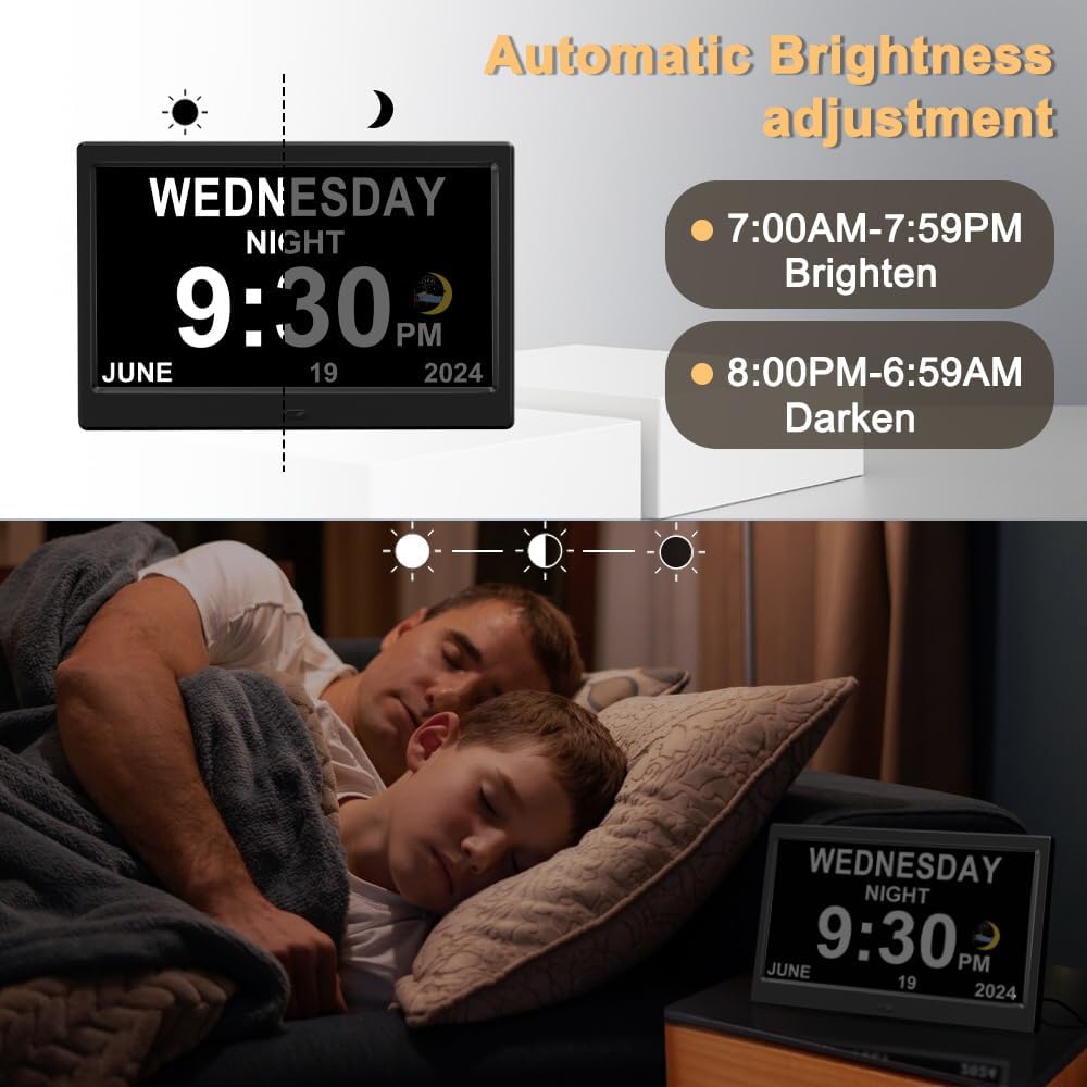 Thumbnail 5 de CAZOKASI Extra Large Impaired Vision Digital Alarm Clock (10.1 Inch, Black)