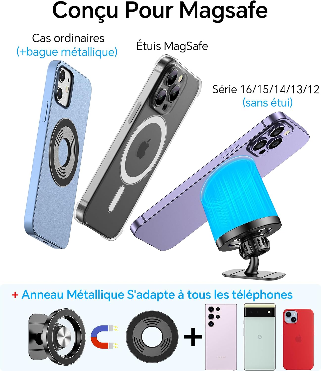 Thumbnail 6 de Coolpow Support Téléphone Voiture Magnétique MagSafe