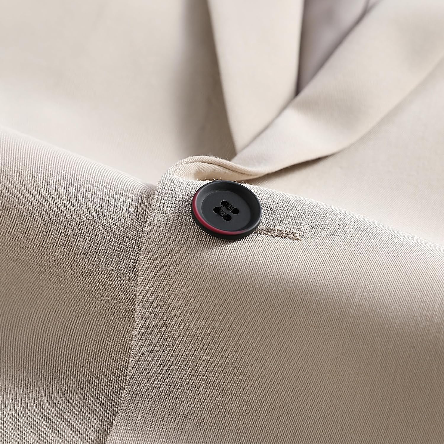 Detalle 2 de Allthemen Costumes Hommes Mariage 3 Pièces – Veste Formelle 2 Boutons Élastique, Gilet et Pantalon en Couleur Unie