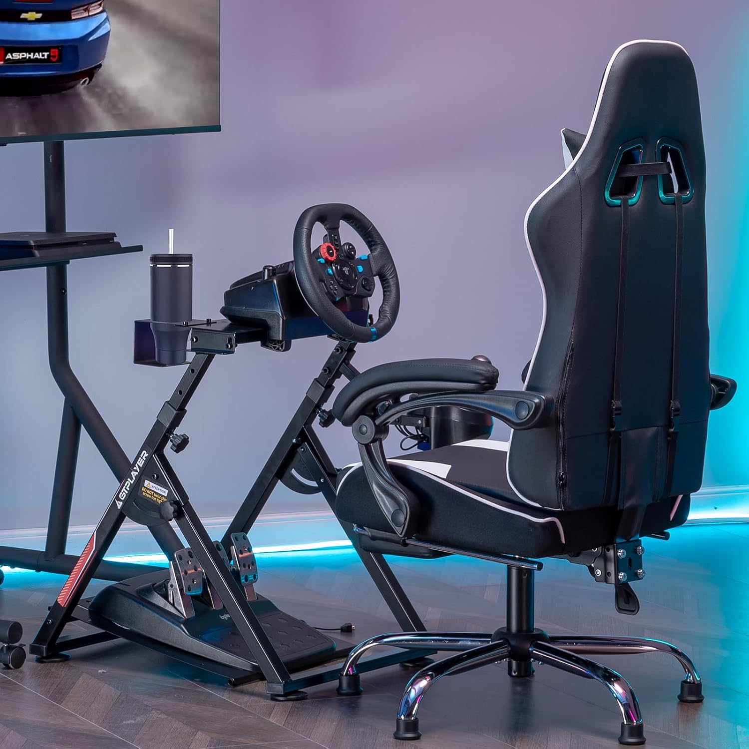 Thumbnail 6 de GTPLAYER DF-GT-S04 Sim Racing Wheel Stand, Adjustable Folding Carbon Steel
