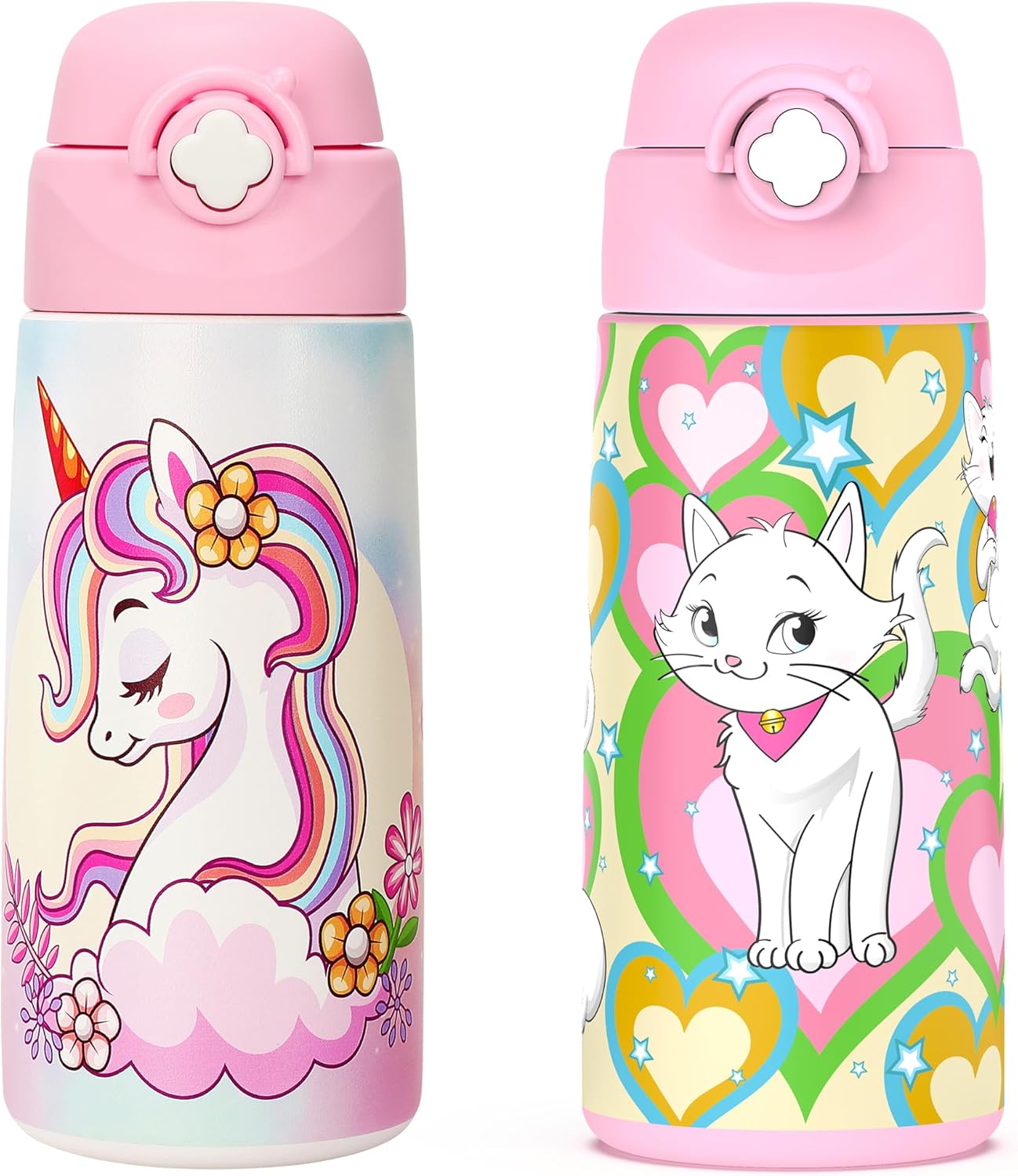 Thumbnail 6 de Ntswasd Girls Insulated Water Bottle (Mermaid) with Covered Pop-Up Straw, 500 ml