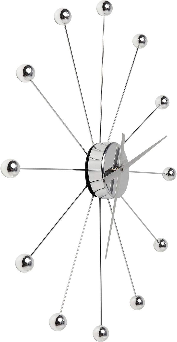 Detalle de Kare Design Horloge murale Like Umbrella Boules chromé (diamètre 60 cm) – décor moderne minimaliste