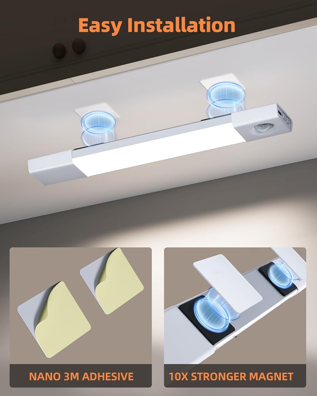 Thumbnail 6 de EZVALO 3 Pack 11.8 inch Under Cabinet Kitchen Lights with Motion Sensor (rechargeable, dimmable, 3 colour temps)