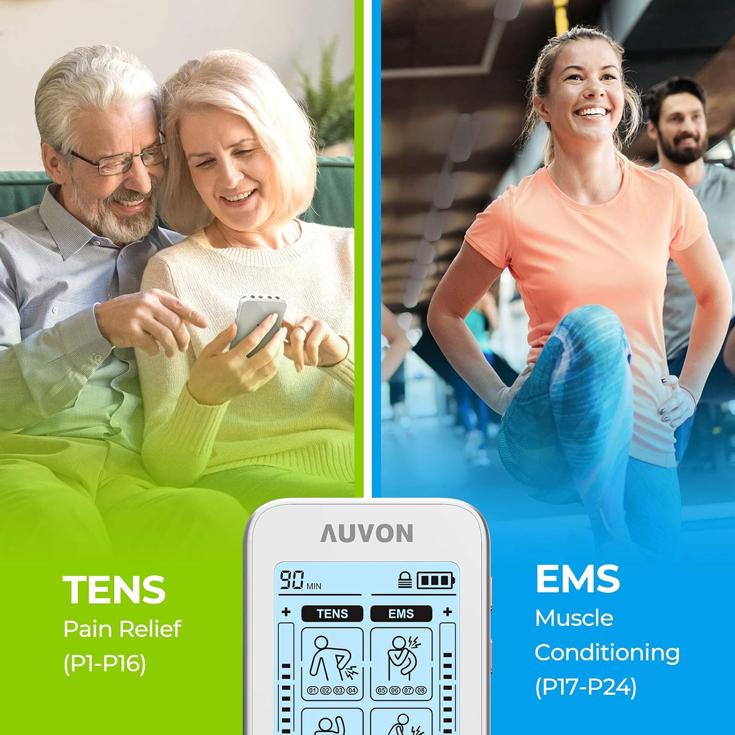 Thumbnail 4 de AUVON 4 Outputs TENS Machine 24 modes for pain relief 📟