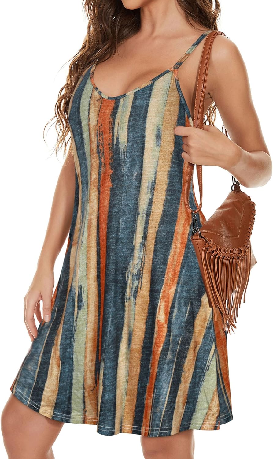 Thumbnail 4 de JOELLYUS Women's Spaghetti Strap Dress: Casual Floral Beach Dress with Pockets