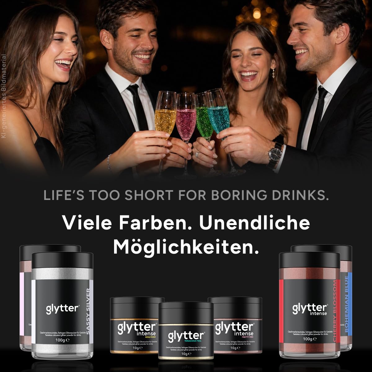 Thumbnail 6 de Glytter Glitzerpulver Neongrün 100 Getränke 🍹