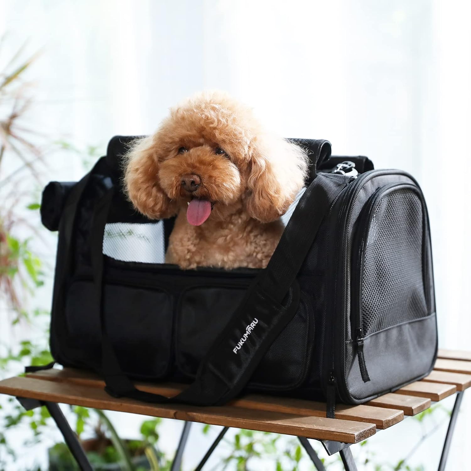 Thumbnail 6 de FUKUMARU Sac de transport pliable pour chien et chat jusqu’à 20 kg, noir (approuvé compagnies aériennes)