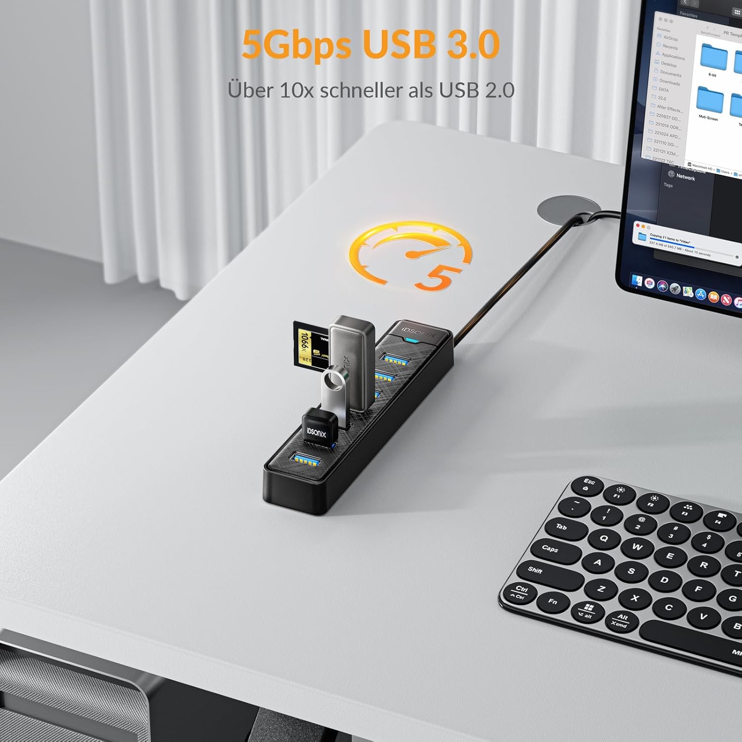 Thumbnail 2 de iDsonix 7-Port USB 3.0 Hub mit 100 cm Kabel