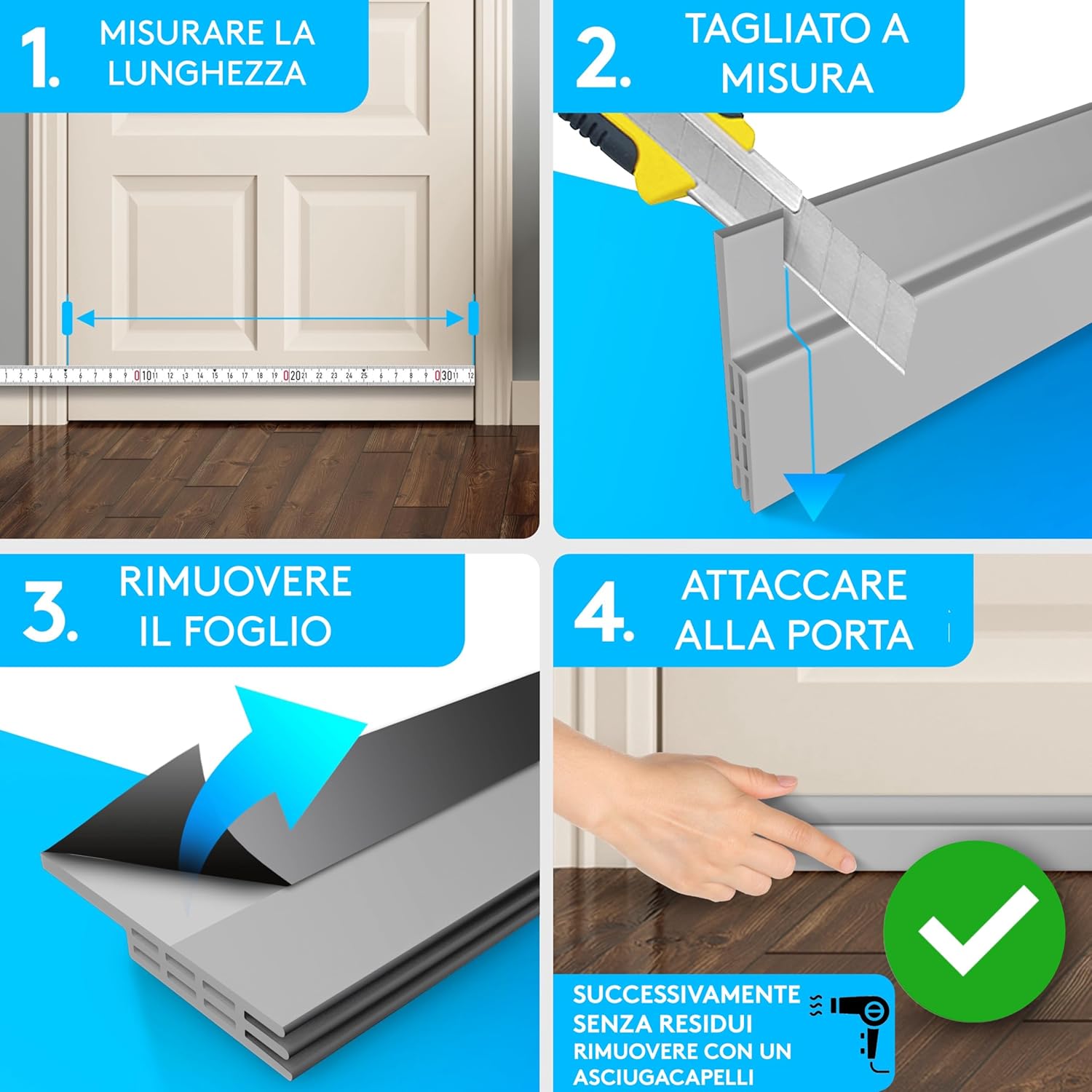 Thumbnail 6 de SilverRack Paraspifferi sottoporta 1x1m grigio