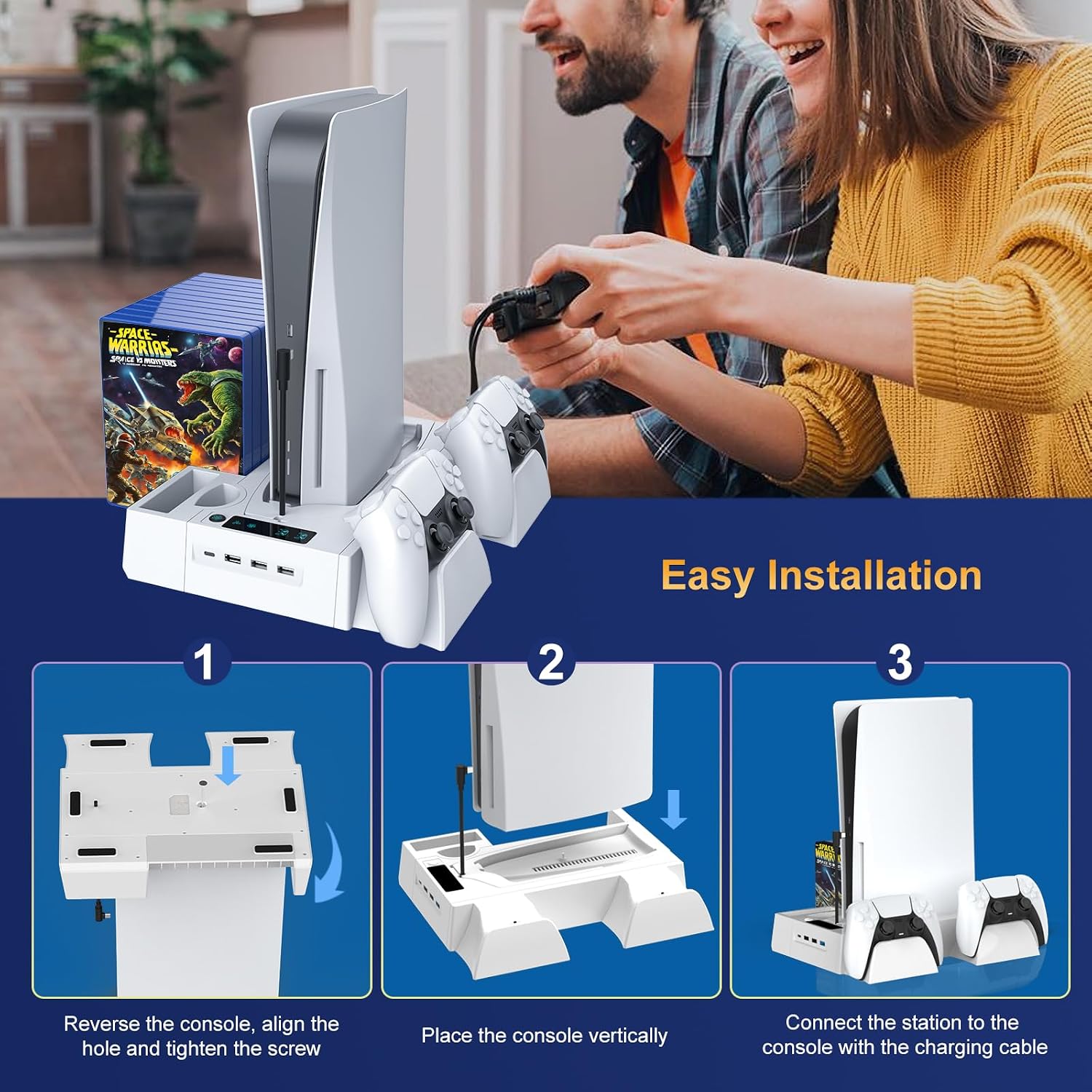 Thumbnail 6 de PS5 Slim Cooling Station with Dual Controller Charging Dock and Storage Slot