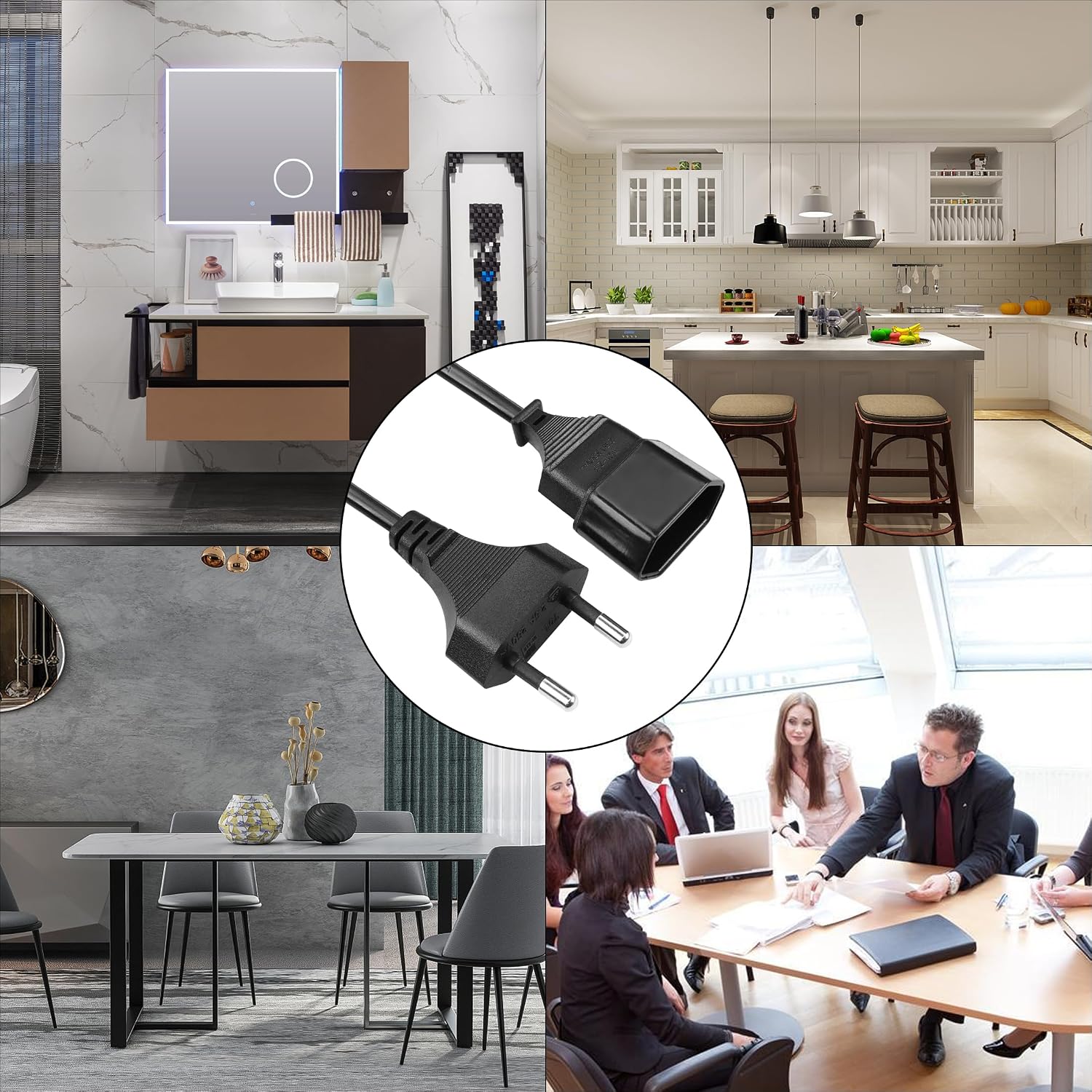 Detalle de YACSEJAO Euro Verlängerung: Typ-C auf Euro-Stecker, 40 cm, 0,75 mm²