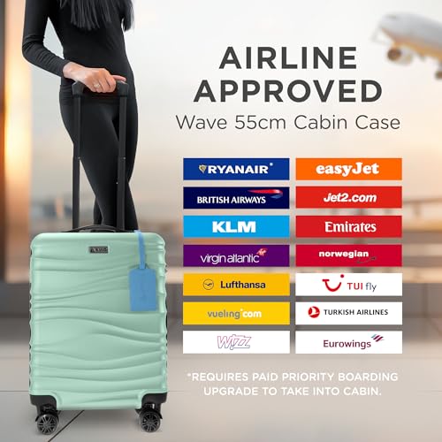 Thumbnail 3 de AVIO Wave Cabin Suitcase 55x40x20cm — Lightweight ABS Carry-On with 4 Double Spinner Wheels