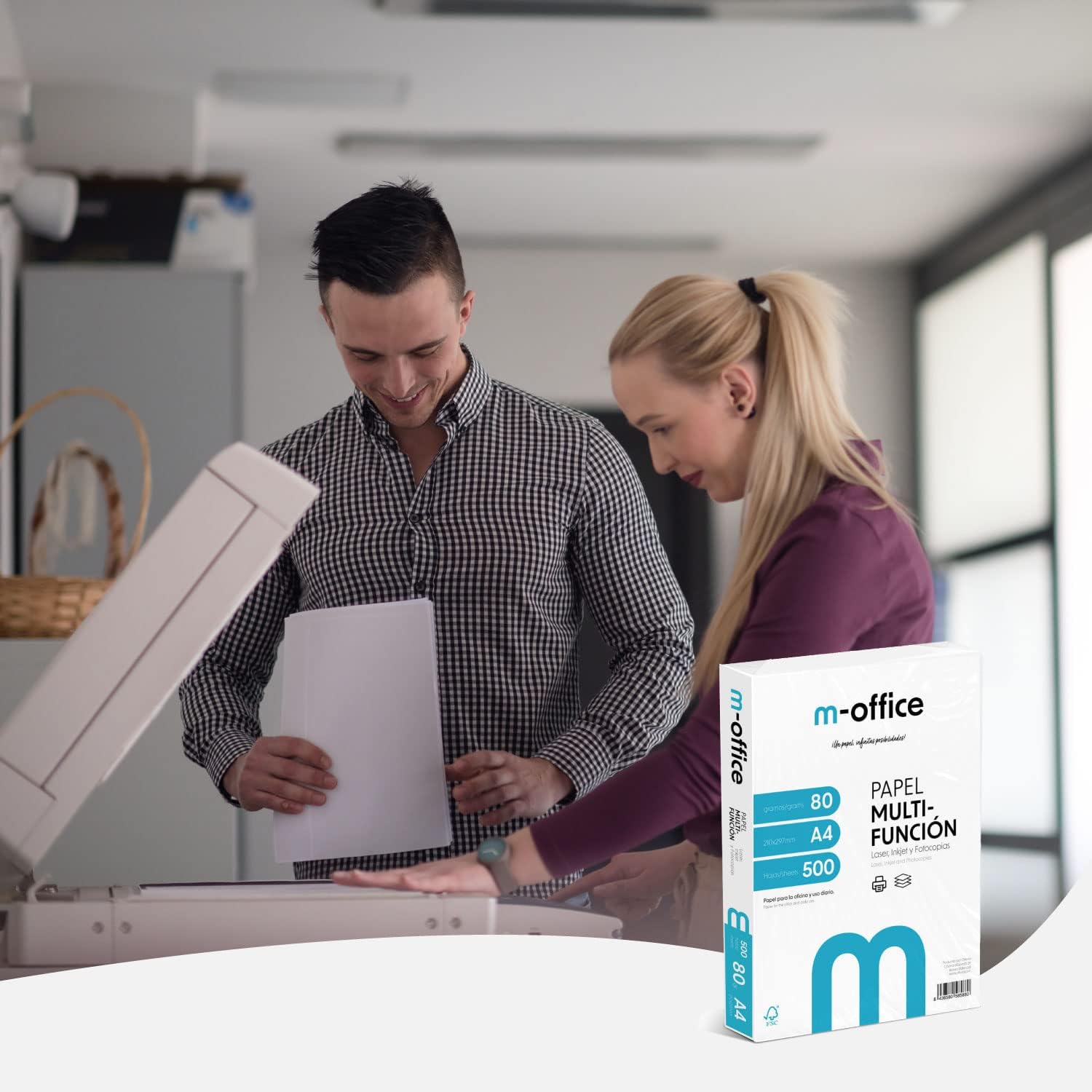 Thumbnail 2 de A4-Papier 80 g/m², 1000 Blatt im 2er-Pack – Multifunktionspapier für Inkjet- und Laserdrucker von m-office