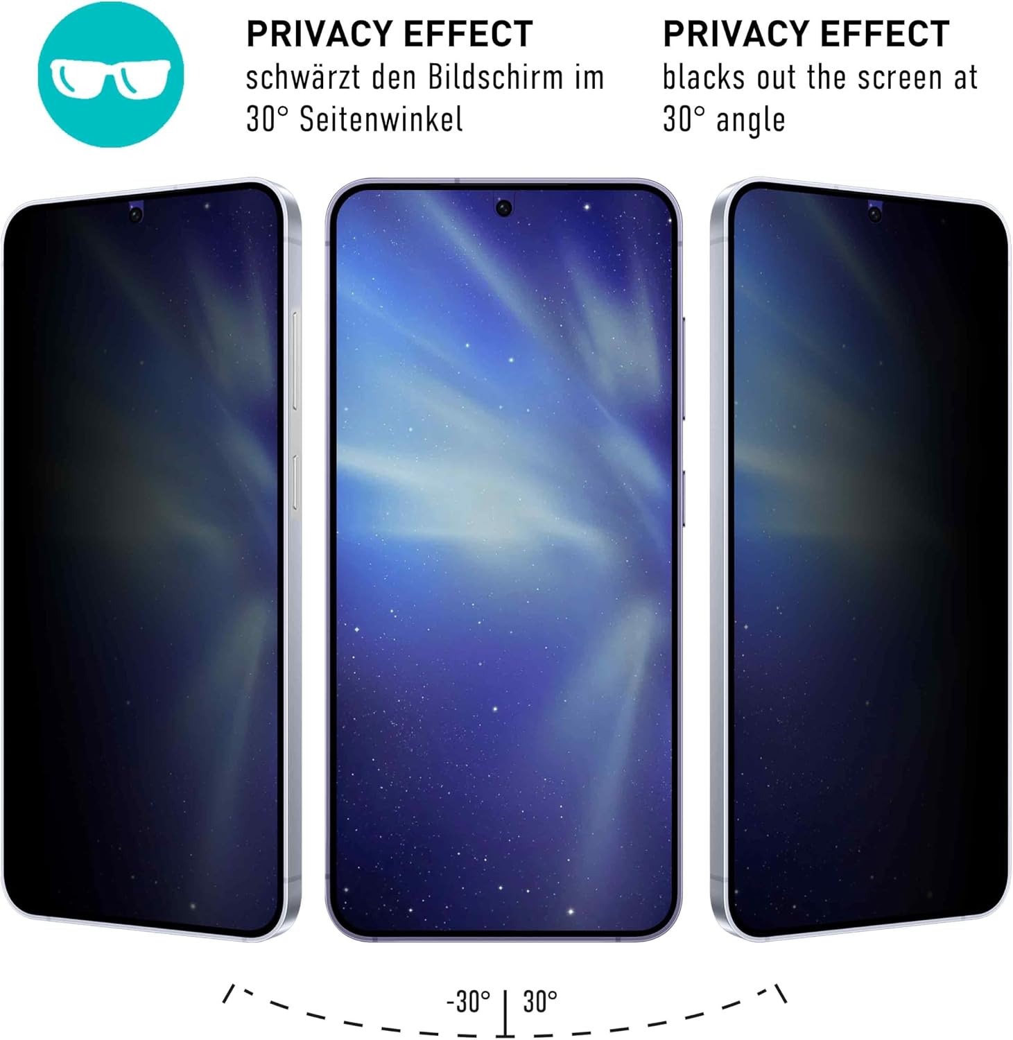 Thumbnail 2 de SmarTect TPU Privacy Screen Protector for Samsung Galaxy S25, 2-Pack