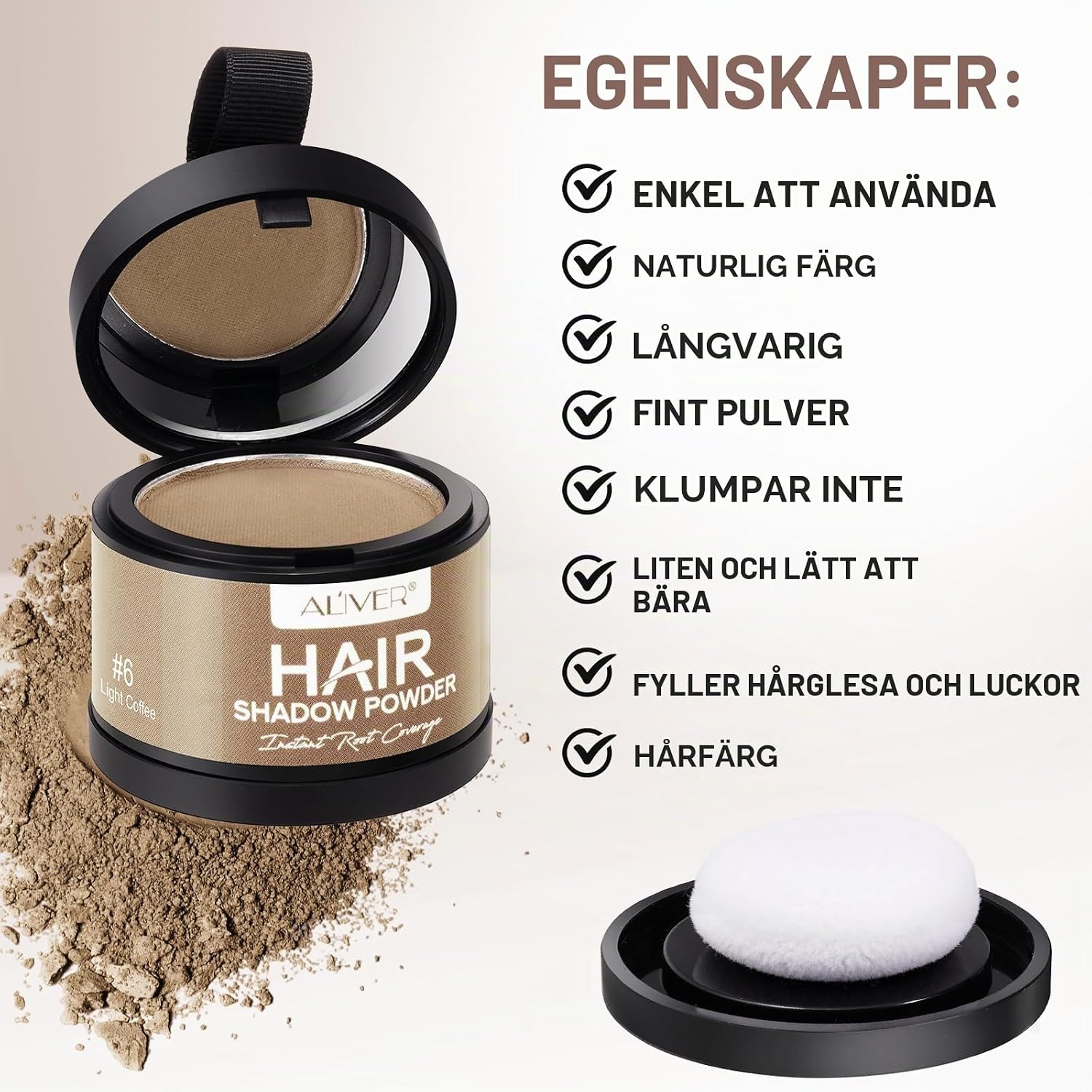 Thumbnail 6 de zoxpm hårpulver 4 g, kaffebrunt – för hårrötter och tunnare hår