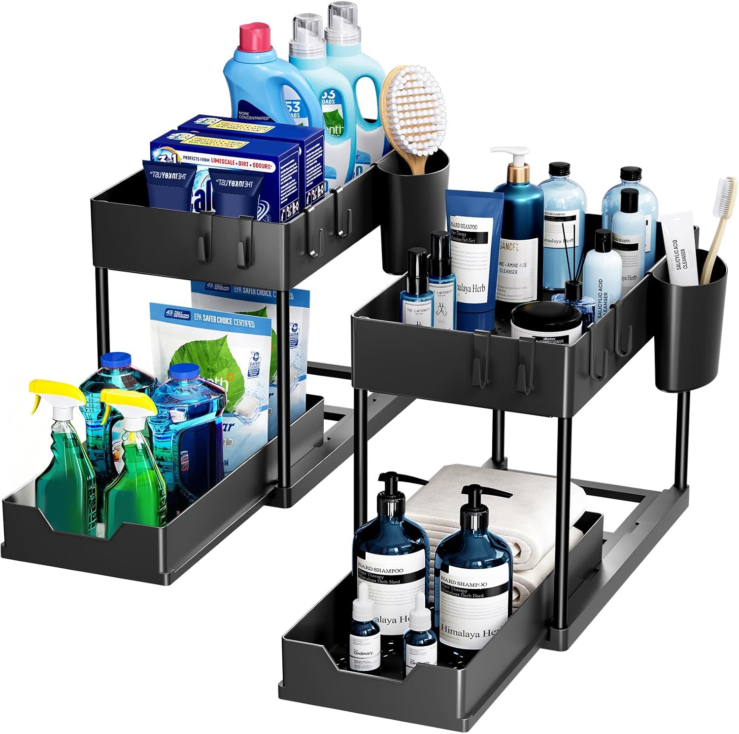 Detalle de Puricon PR-08363499 spoelbakrek met 2 etages, afneembare laden, set van 2