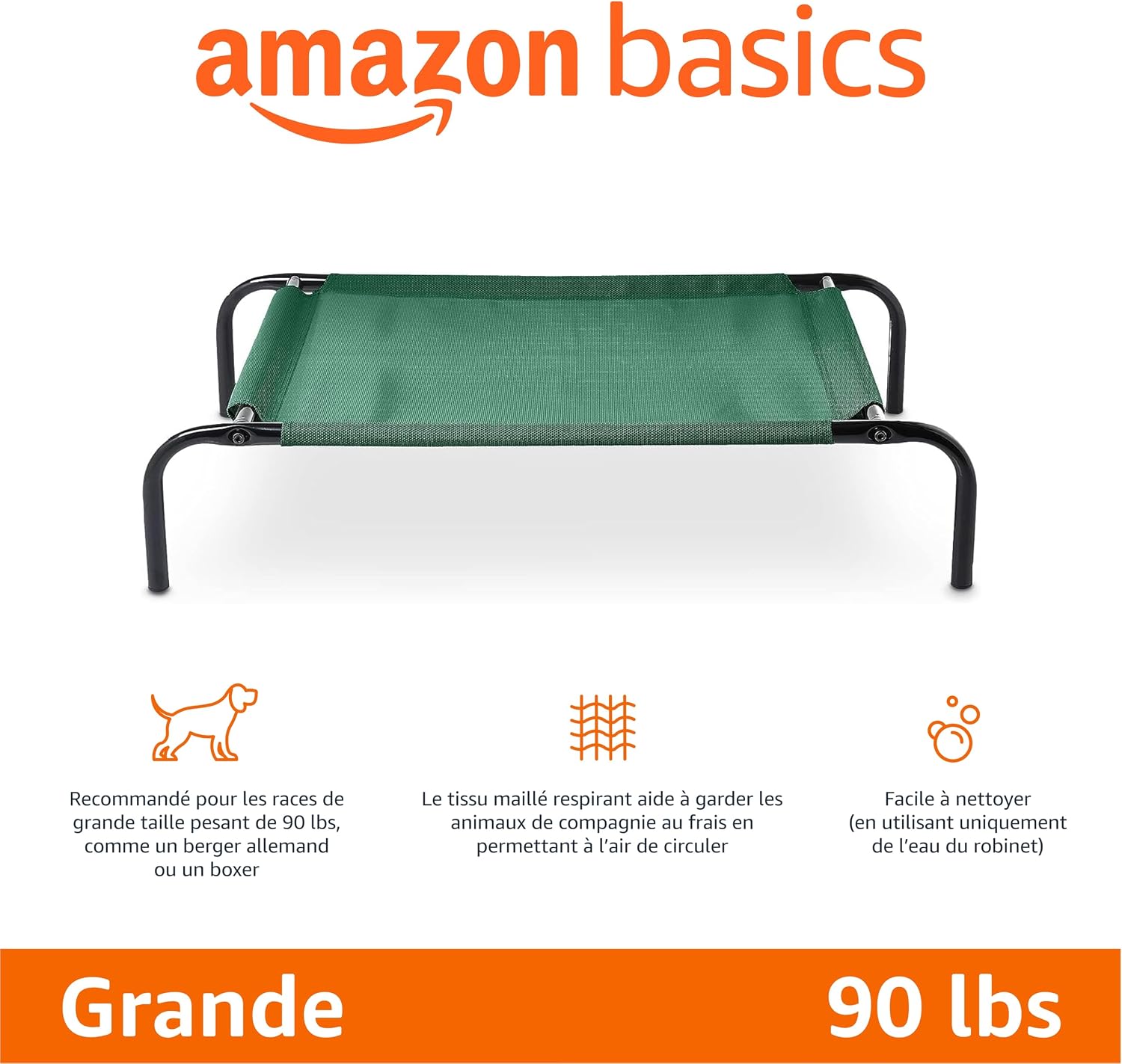Detalle 2 de Amazon Basics Lit surélevé 130×80×19 cm