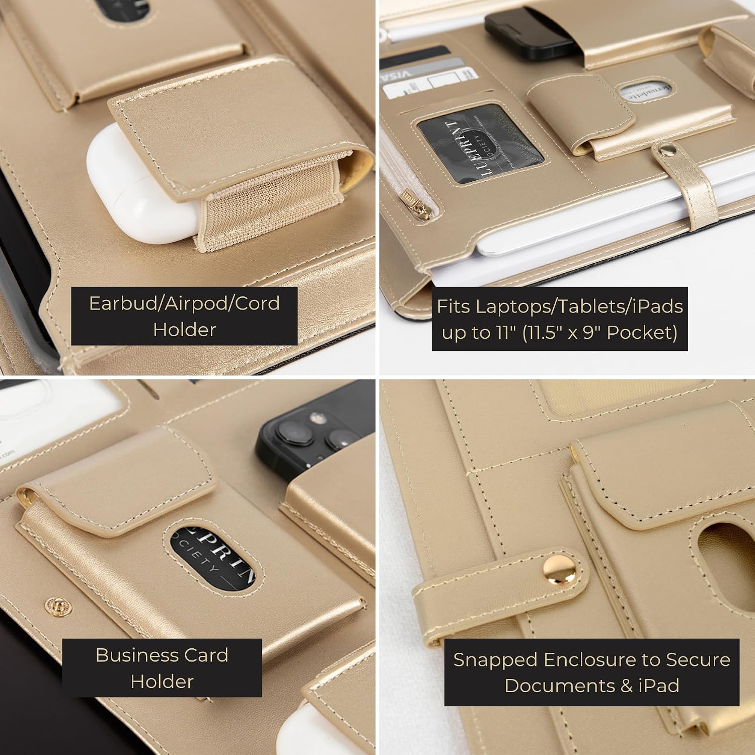Thumbnail 3 de BLU MONACO Peach Beige Vegan Leather Portfolio Binder