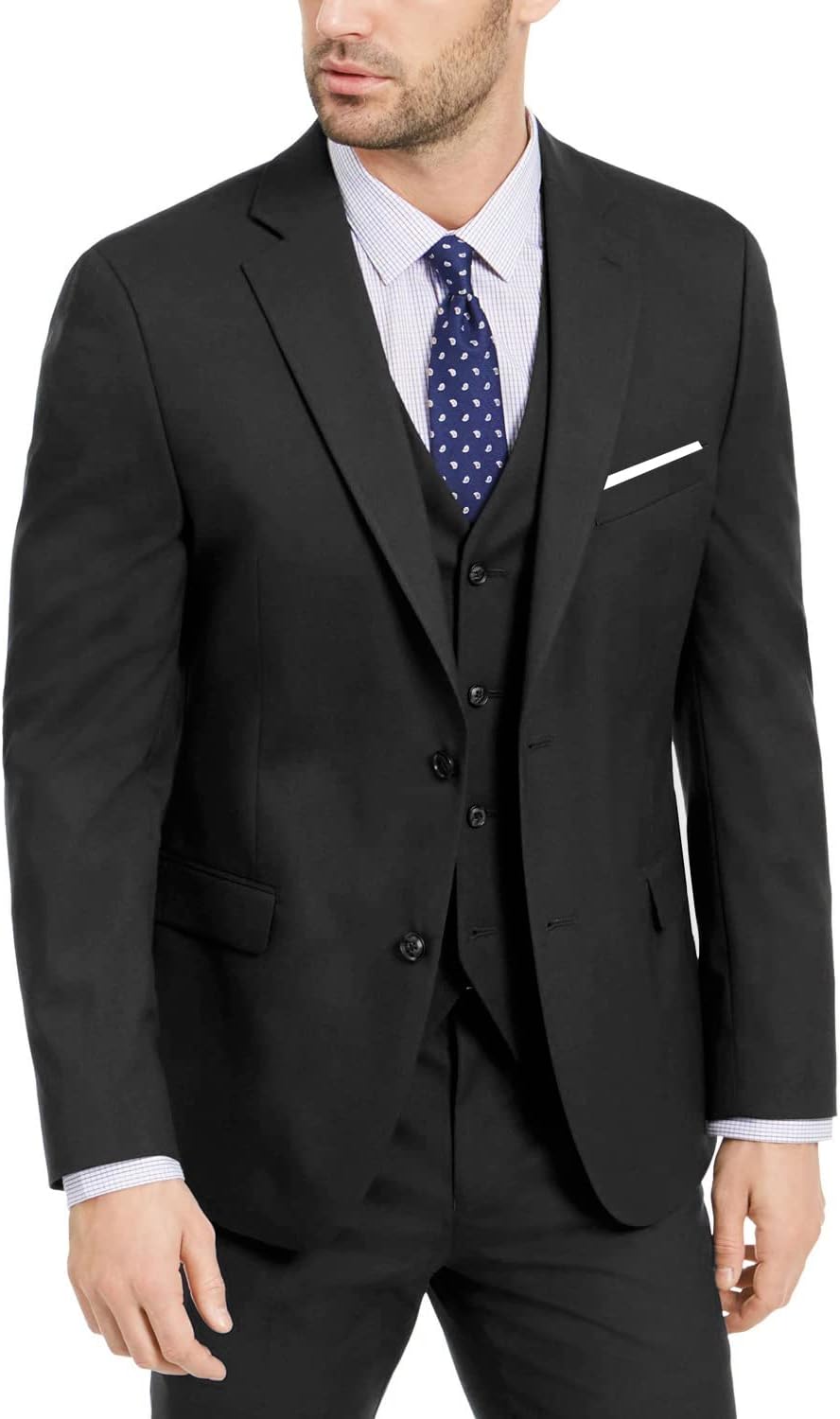 Thumbnail 4 de Furuyal Men’s 3-Piece Slim Fit Suit Set (Two-Button Blazer, Vest, Pants)