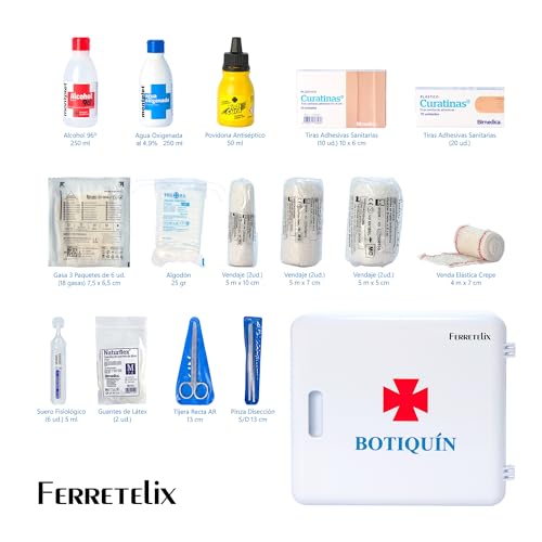 Detalle 2 de Ferretelix® Botiquín de pared con dotación y artículos 🩹