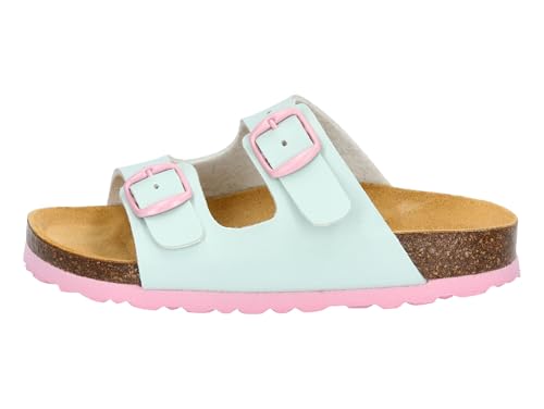 Detalle 2 de Lico Unisex Kinder Bioline Kids 2-Schnallen Pantoletten, Türkis/Rosa, 39 EU
