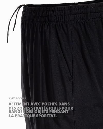 Detalle de Joma Drive Bermuda Sport Homme – Noir, 2XL/3XL, respirante et à séchage rapide