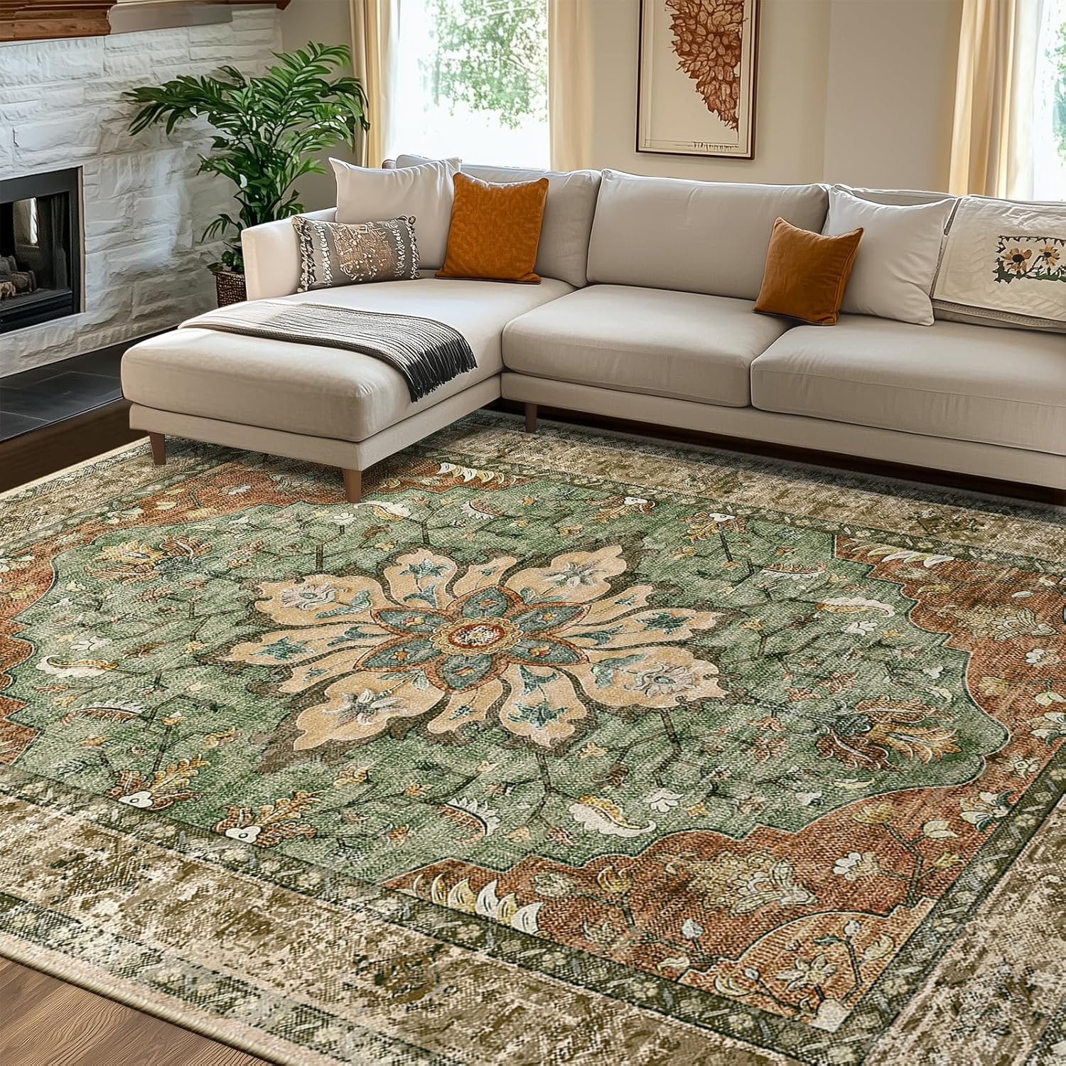 Detalle 2 de RELEANY Area Rug 8x10 Washable Non-Slip 📐