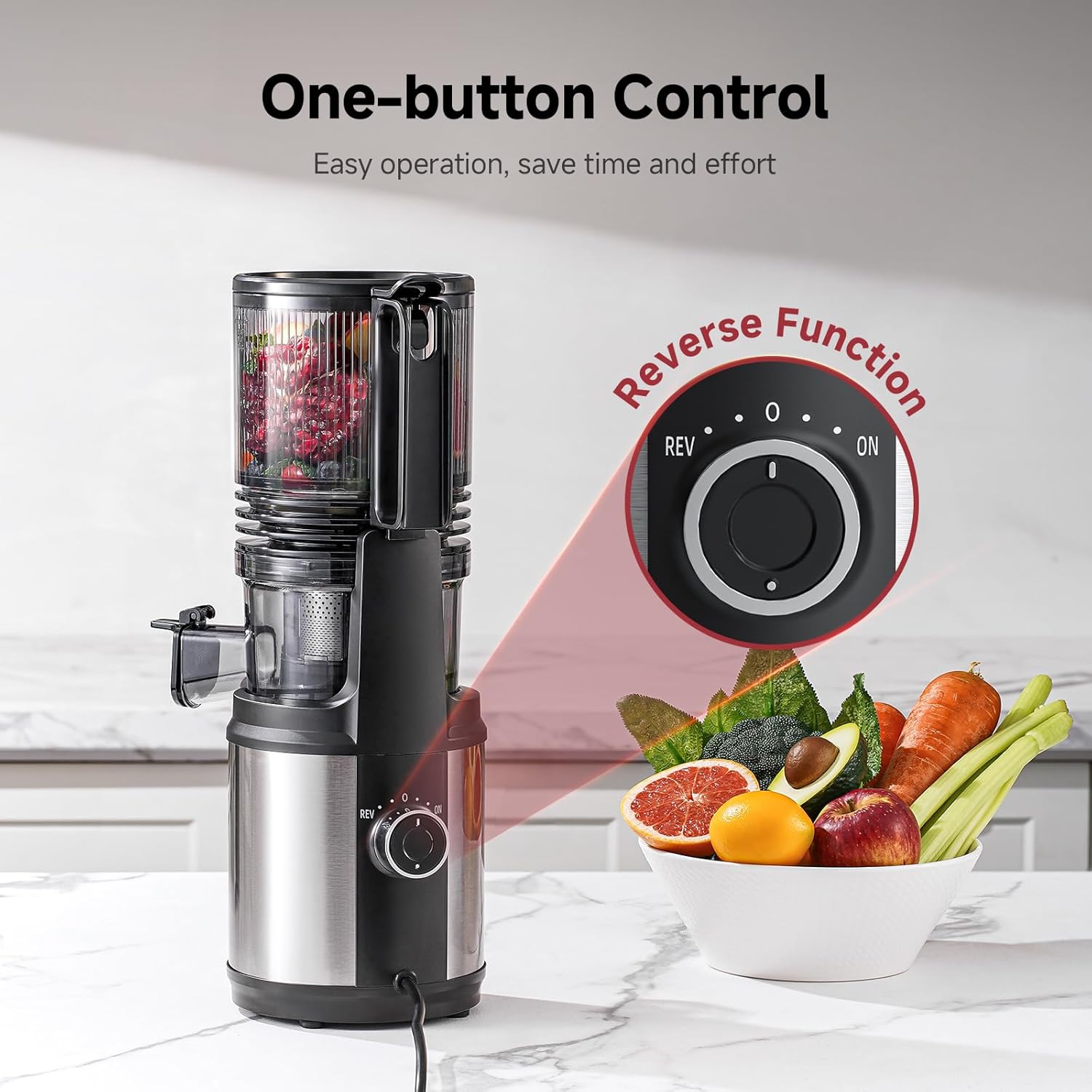 Detalle de AMZCHEF Slow Juicer 160mm 2L