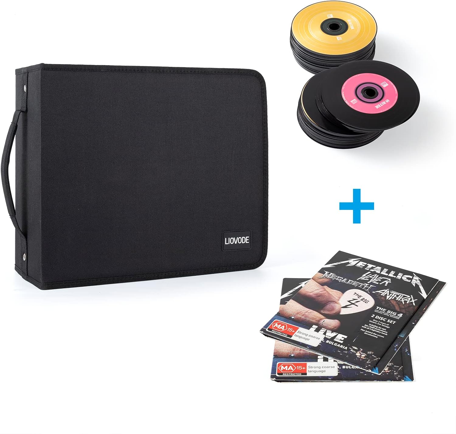 Thumbnail 1 de LIOVODE DVD Case 200 DVDs and 100 Booklets — Durable Home & Car Media Organizer