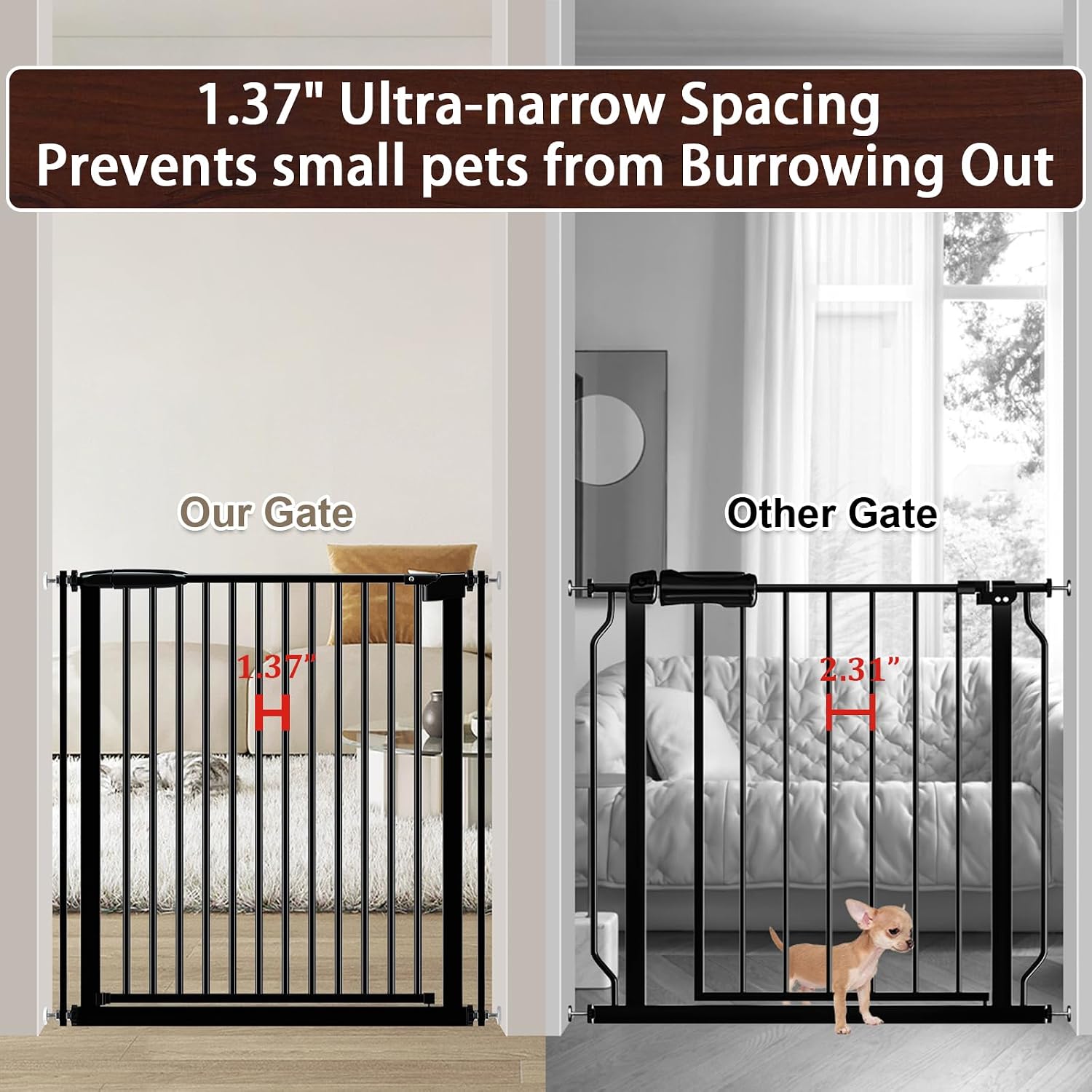 Detalle de DEARBB W371 Extra-Wide Baby Gate, 30.11–77.36-Inch Pressure Mount