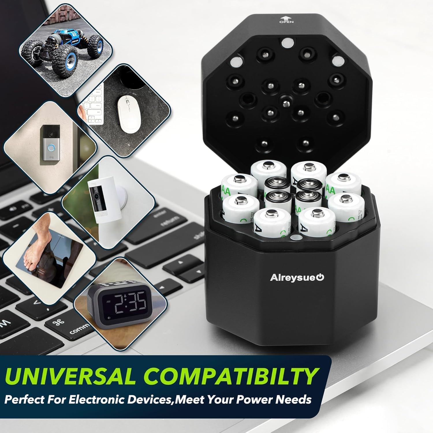 Detalle de 12Pack Rechargeable AA & AAA Battery Pack with Charger Startion (8x AA + 4x AAA)
