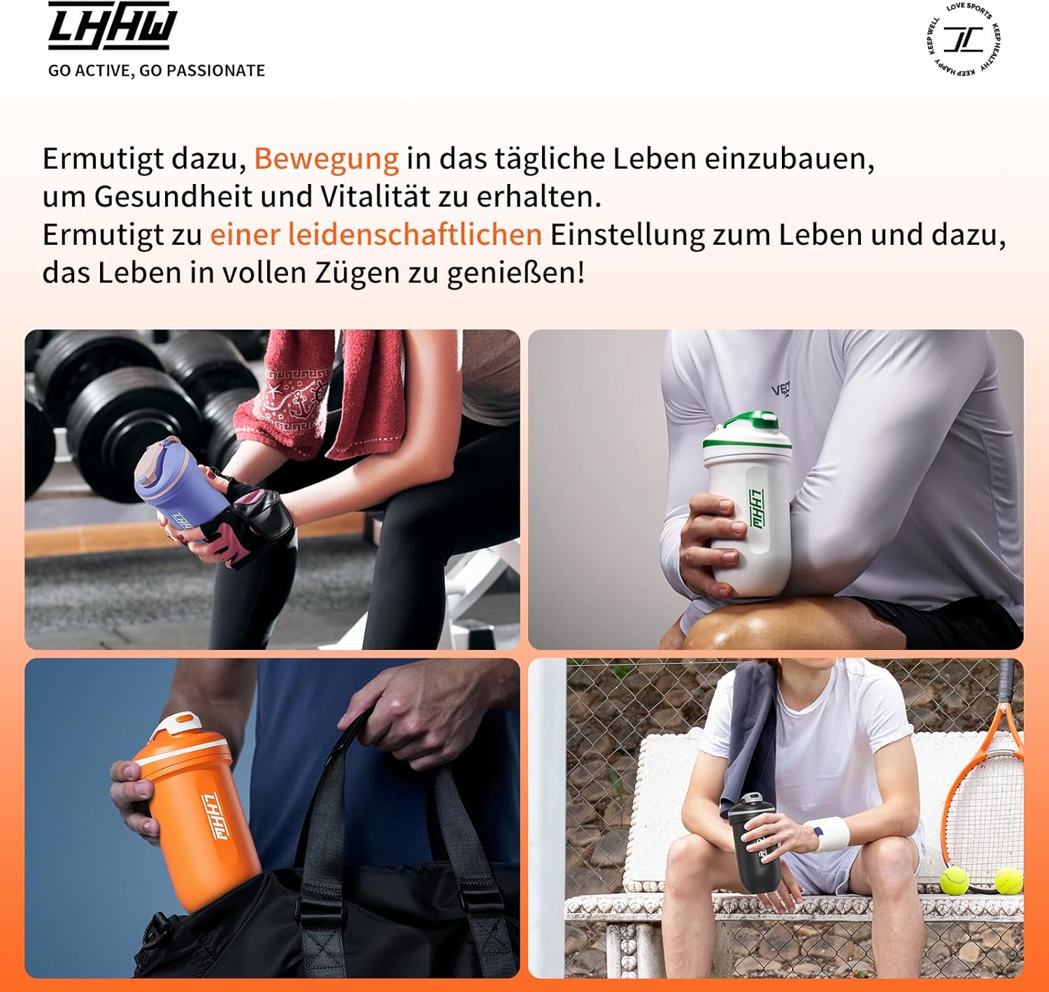 Thumbnail 5 de LHHW shaker à protéines en acier inoxydable 500 ml (sans boule) avec anti-fuite