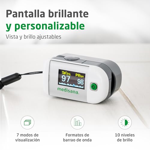 Detalle de Medisana PM 100: oxímetro de pulso y saturación de oxígeno en sangre