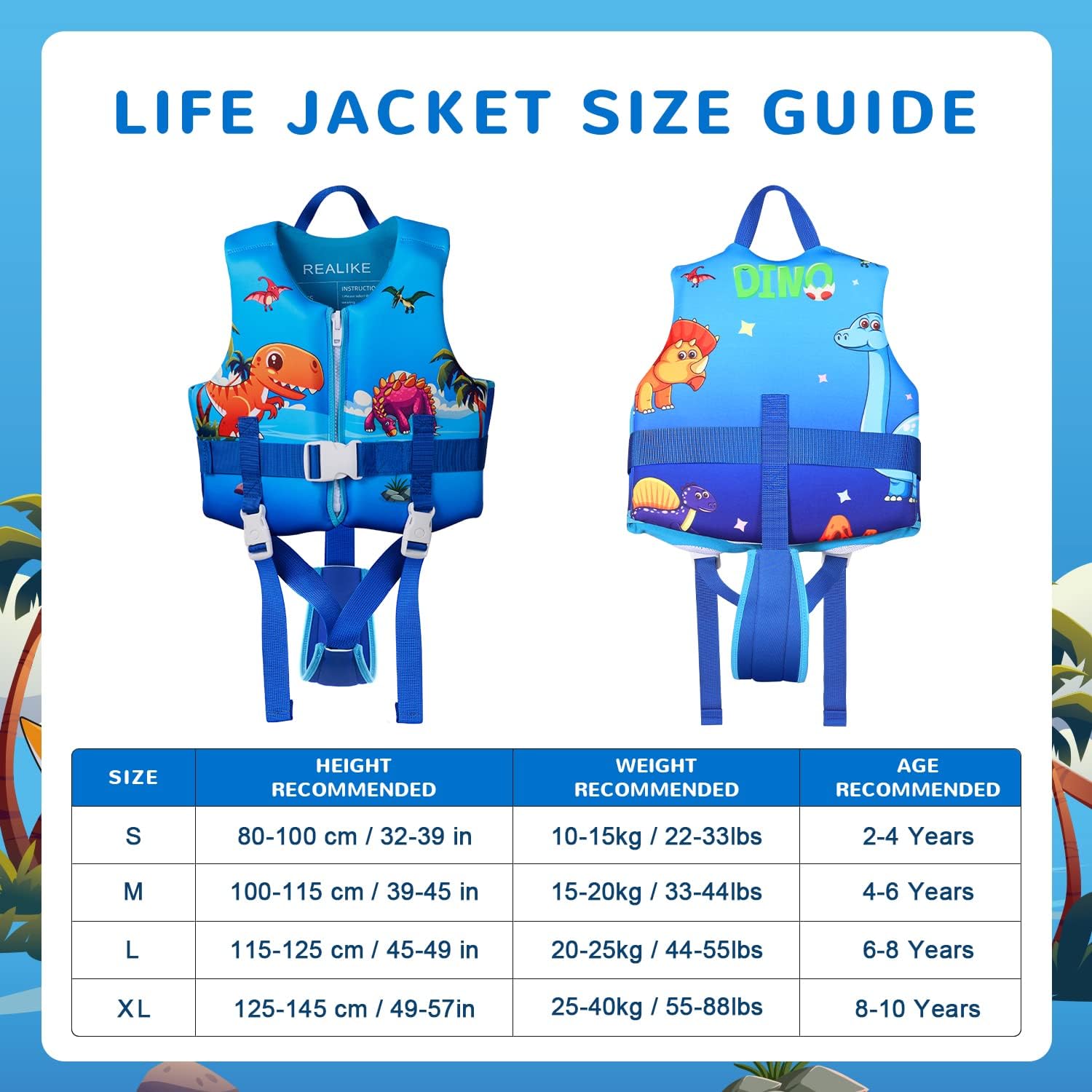 Detalle de REALIKE Kids Swim Vest Toddler Floaties: Adjustable Safety for Ages 2–10