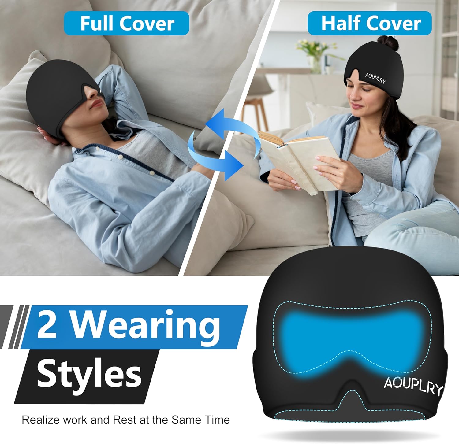 Thumbnail 6 de Migraine Relief Cap: 360° Gel Surround Wearable for Hot & Cold Therapy