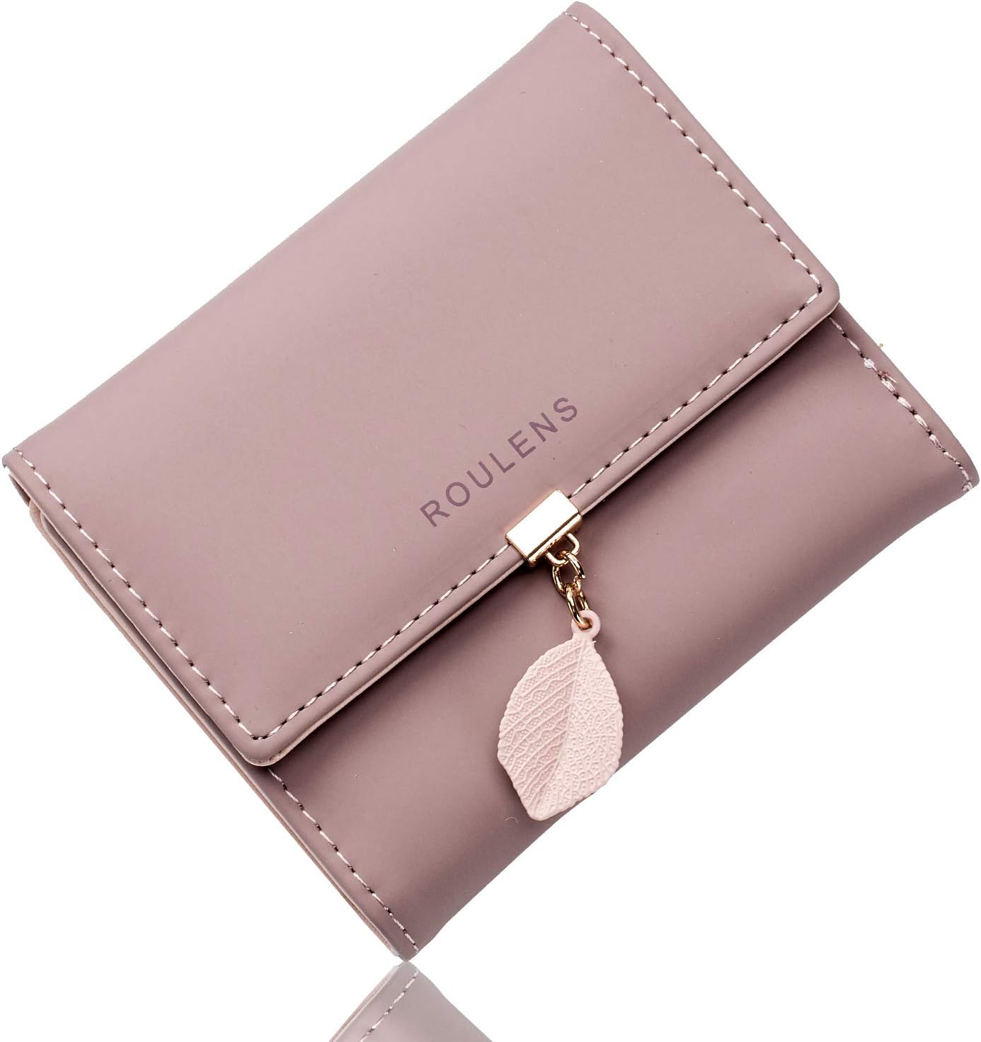 Detalle de Roulens Ladies Purse: RFID-Blocking PU Leather Wallet with Leaf Pendant