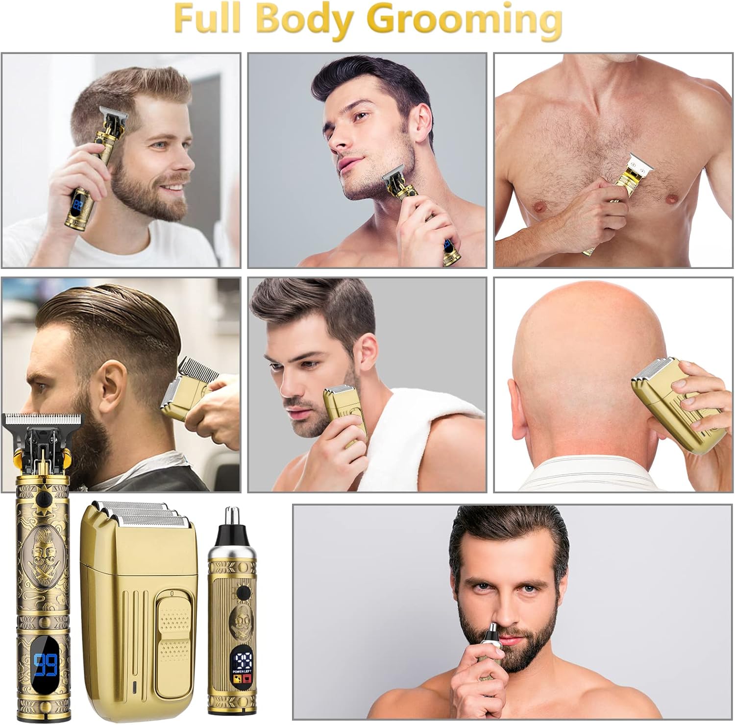 Detalle 2 de Saoilli Men Hair Trimmer Kit, Cordless 10W
